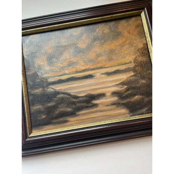 Original Abstract Landscape Oil on Board Painting – Modern Wall Art Decor Accent - Picture 2 of 4